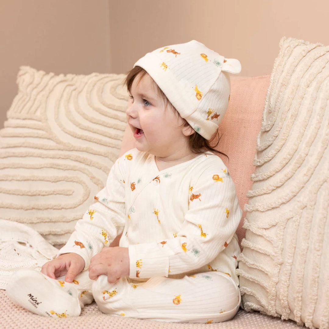 BABY UNISEX ANIMAL PRINT ESSENTIALS 3PC GIFT SET