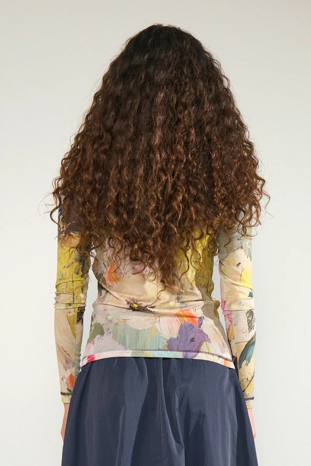 FOREST GREEN ALMIA LOMG SLEEVE MESH TOP