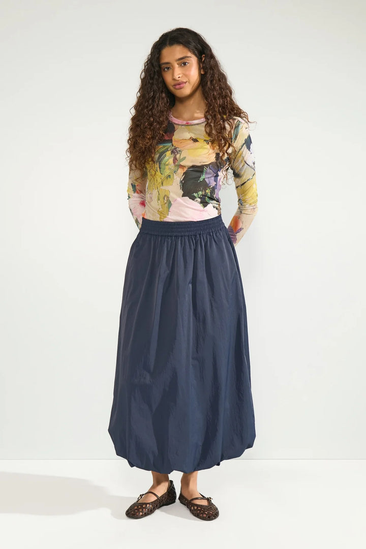 FOREST GREEN ALMIA LOMG SLEEVE MESH TOP