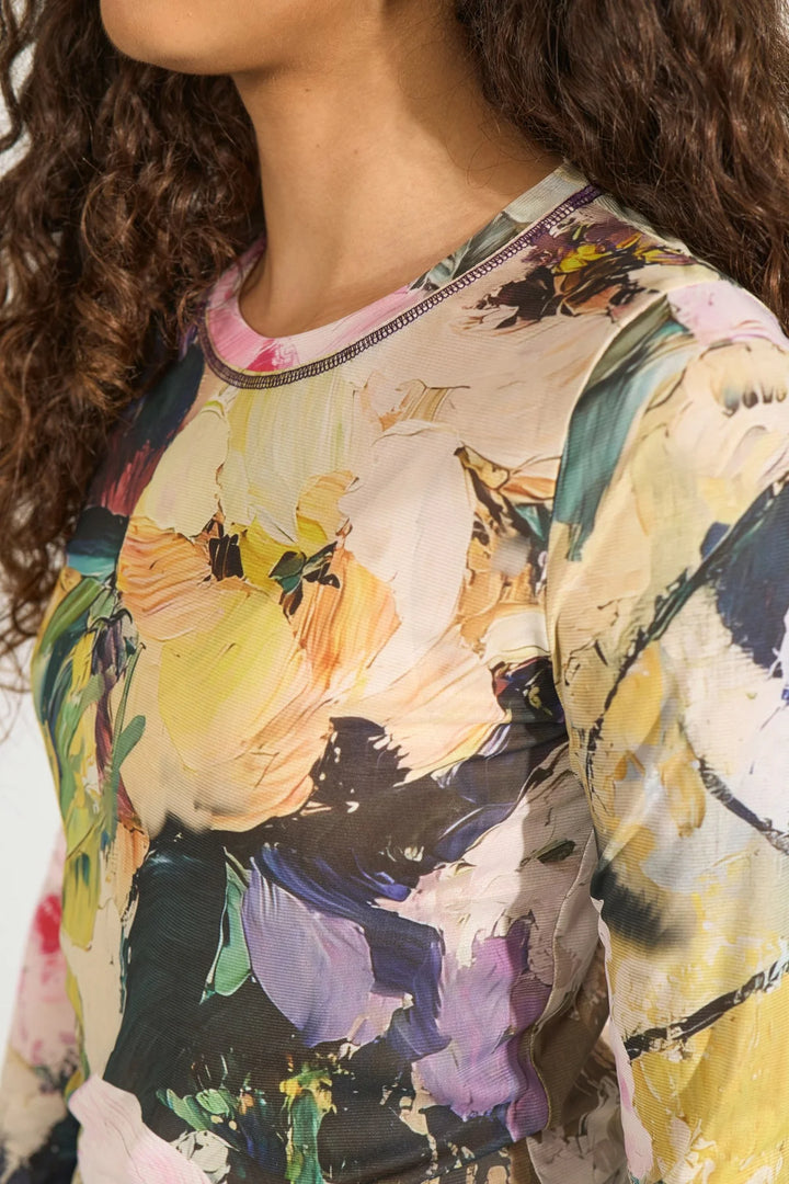 FOREST GREEN ALMIA LOMG SLEEVE MESH TOP