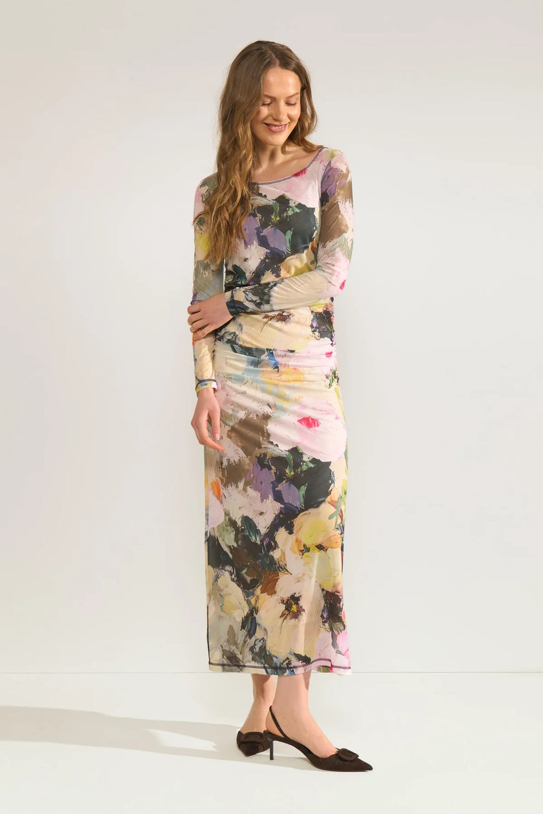 FOREST GREEN ALMIA MESH DRESS