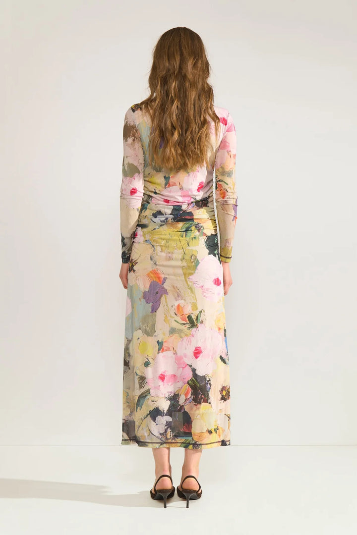 FOREST GREEN ALMIA MESH DRESS