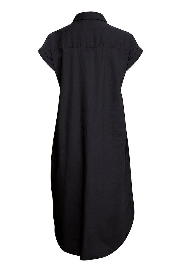 BLACK FALAKKA SHORT SLEEVE SHIRT DRESS