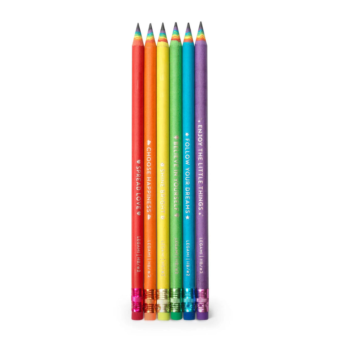 SET OF 6 GRAPHITE COLOURED PENCILS