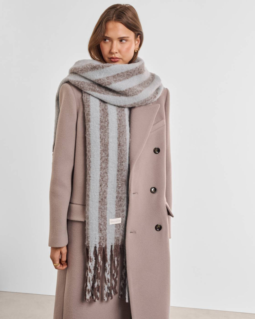 BLUE STRIPE TASSEL SCARF