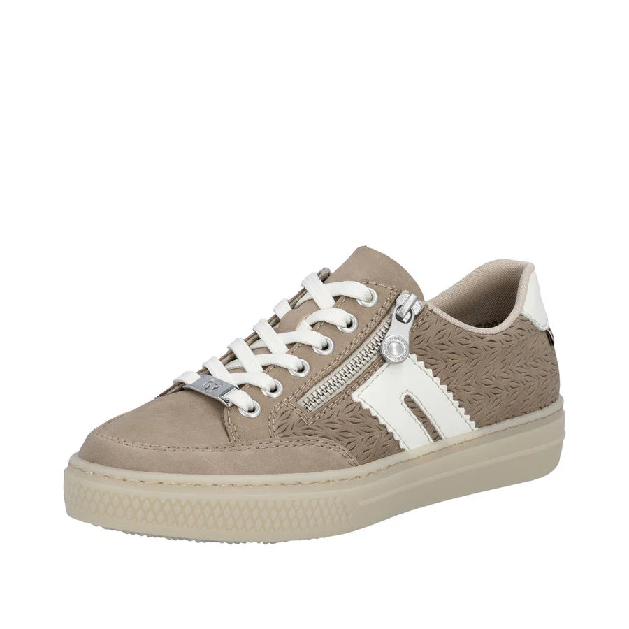 L5903-20 BEIGE LACE UP TRAINER