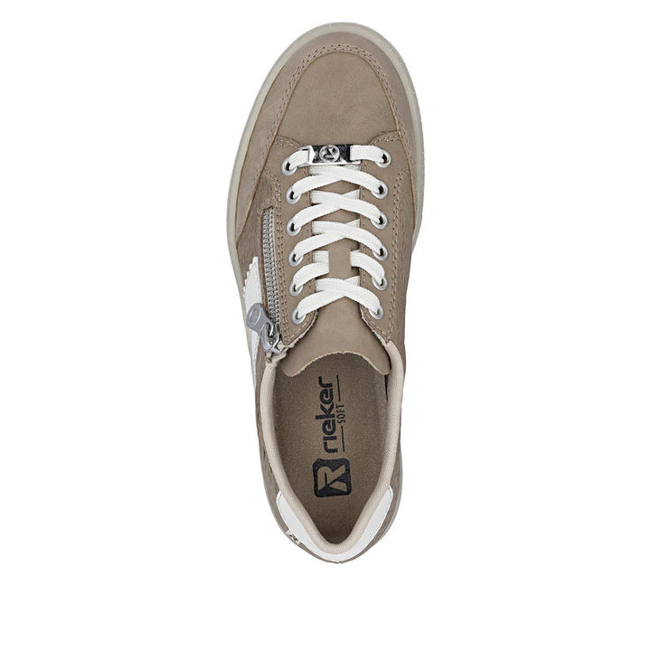 L5903-20 BEIGE LACE UP TRAINER