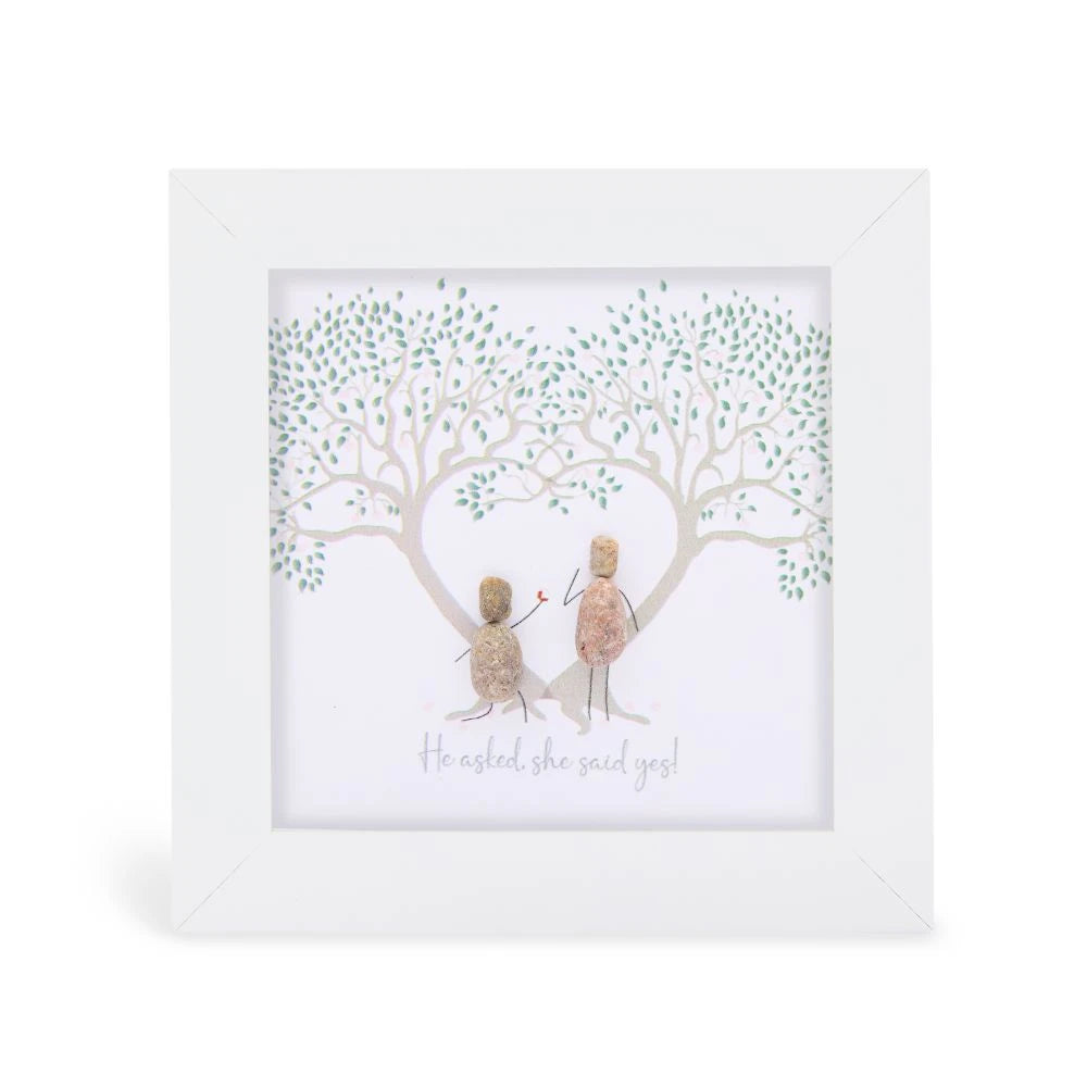 Mini Pebble - White - He asked, She said Yes