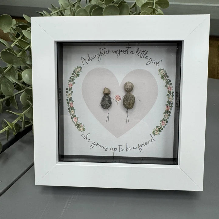 Mini Pebble - White - A daughter is just a little girl who grows up to be a friend