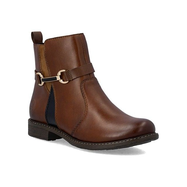 Rieker Women's Brown Leather Ankle Boots 74856-22