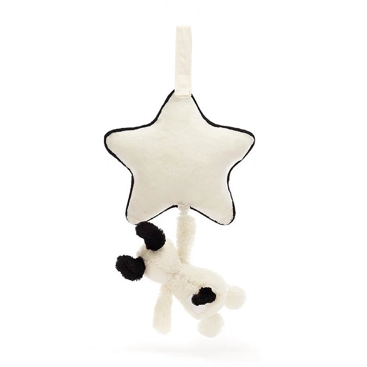 BASHFUL BLACK & CREAM PUPPY MUSICAL PULL