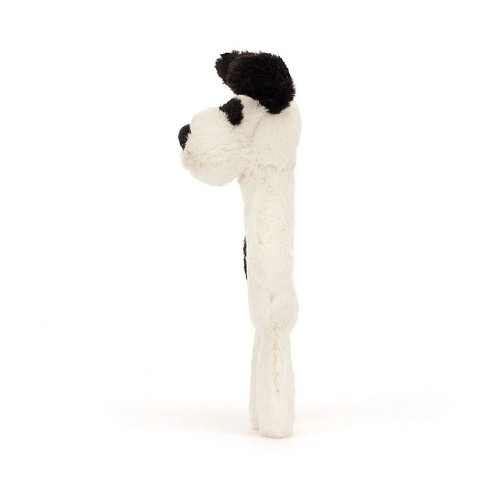 BASHFUL BLACK & CREAM PUPPY RING RATTLE