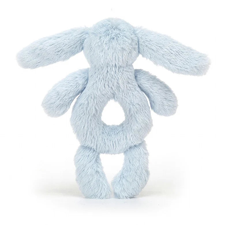 BASHFUL BLUE BUNNY RING RATTLE