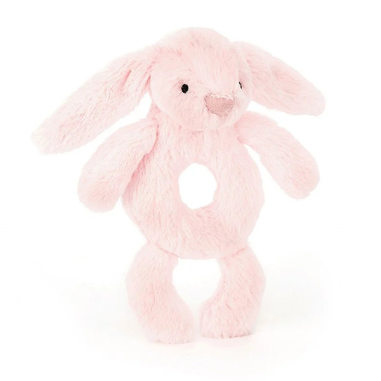 BASHFUL PINK BUNNY RING RATTLE