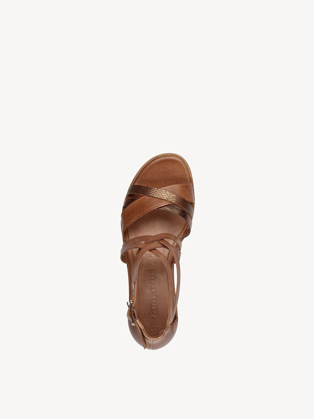 COGNAC WEDGE SANDAL