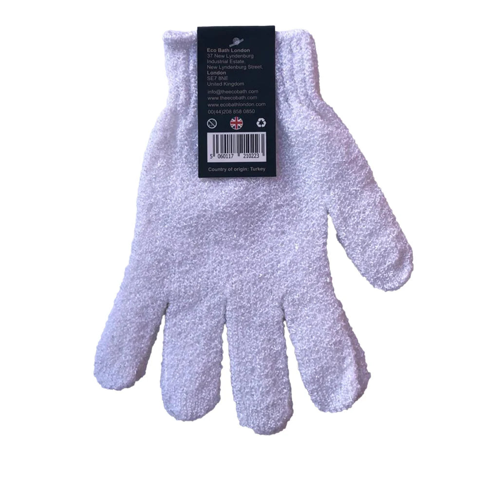 WHITE EXFOLIATING BODY GLOVES