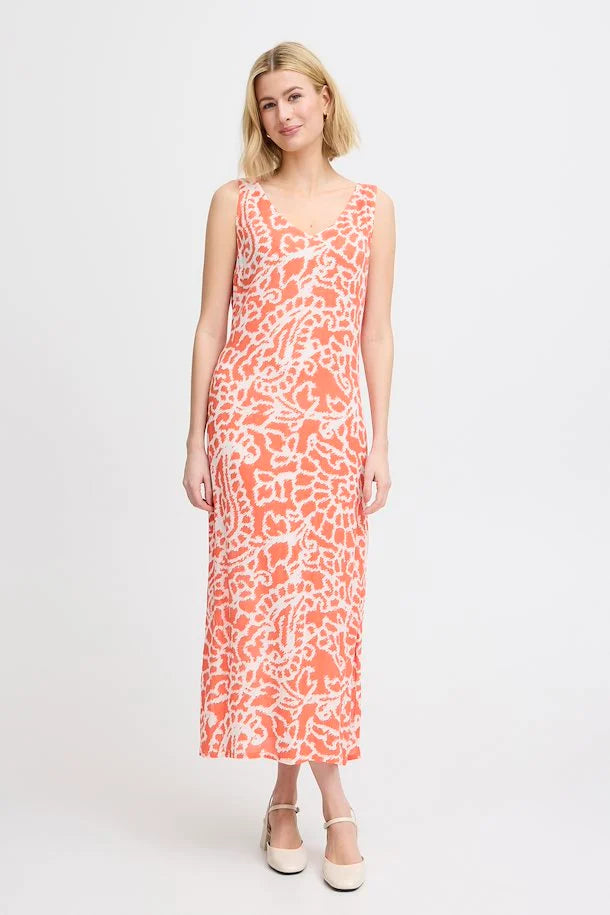 HOT CORAL MIRIA DRESS