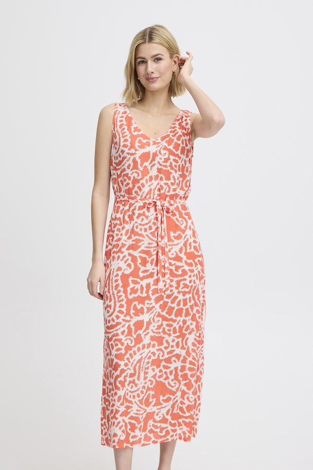 HOT CORAL MIRIA DRESS