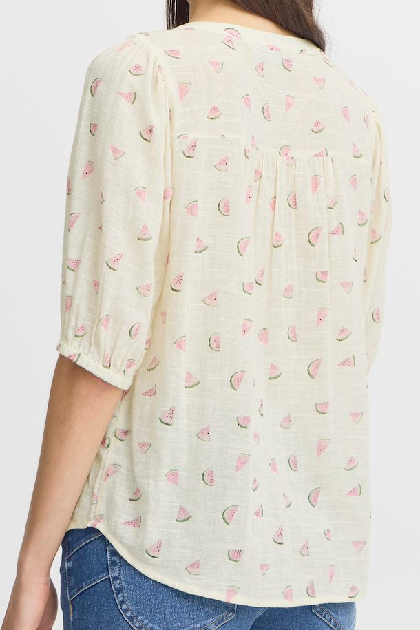 ARCTIC WOLF WATERMELON BOBBI BLOUSE