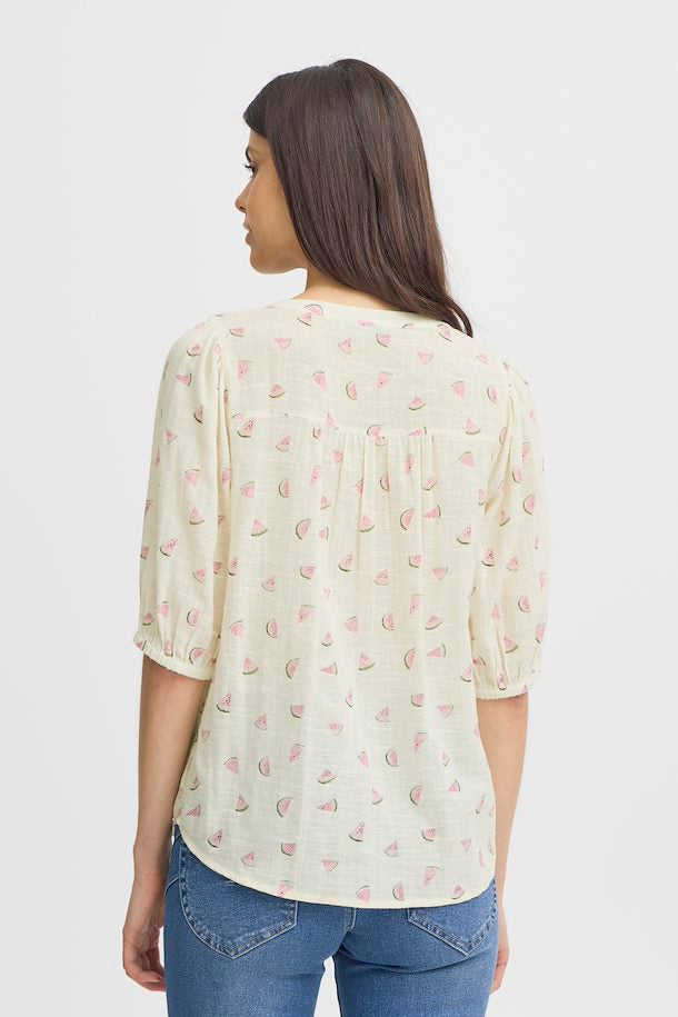 ARCTIC WOLF WATERMELON BOBBI BLOUSE