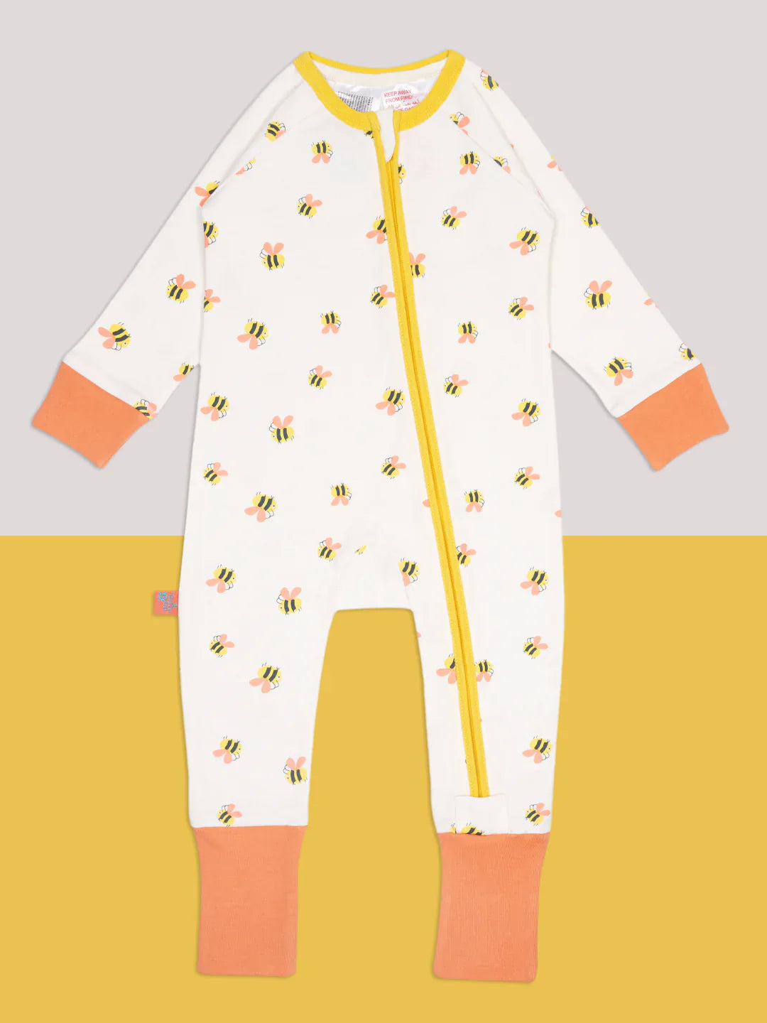 HONEY BEE ZIP UP ROMPER