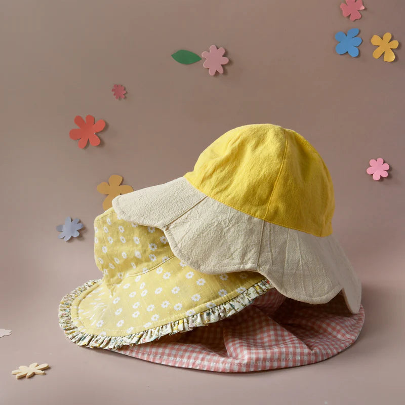 PETAL RUFFLE REVERSIBLE SUN HAT