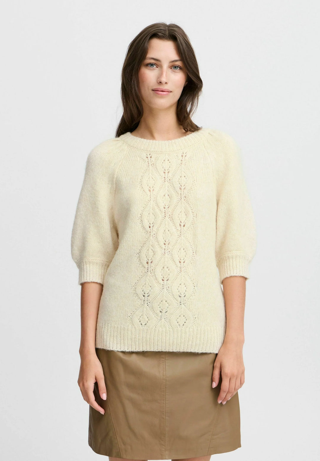 BIRCH MELANGE OKSANA SHORT SLEEVE JUMPER