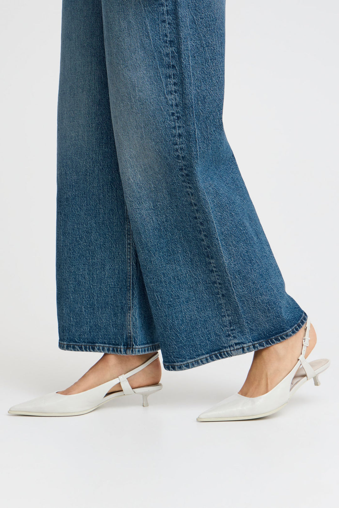 MID BLUE DENIM KYRA WIDE LEG JEAN