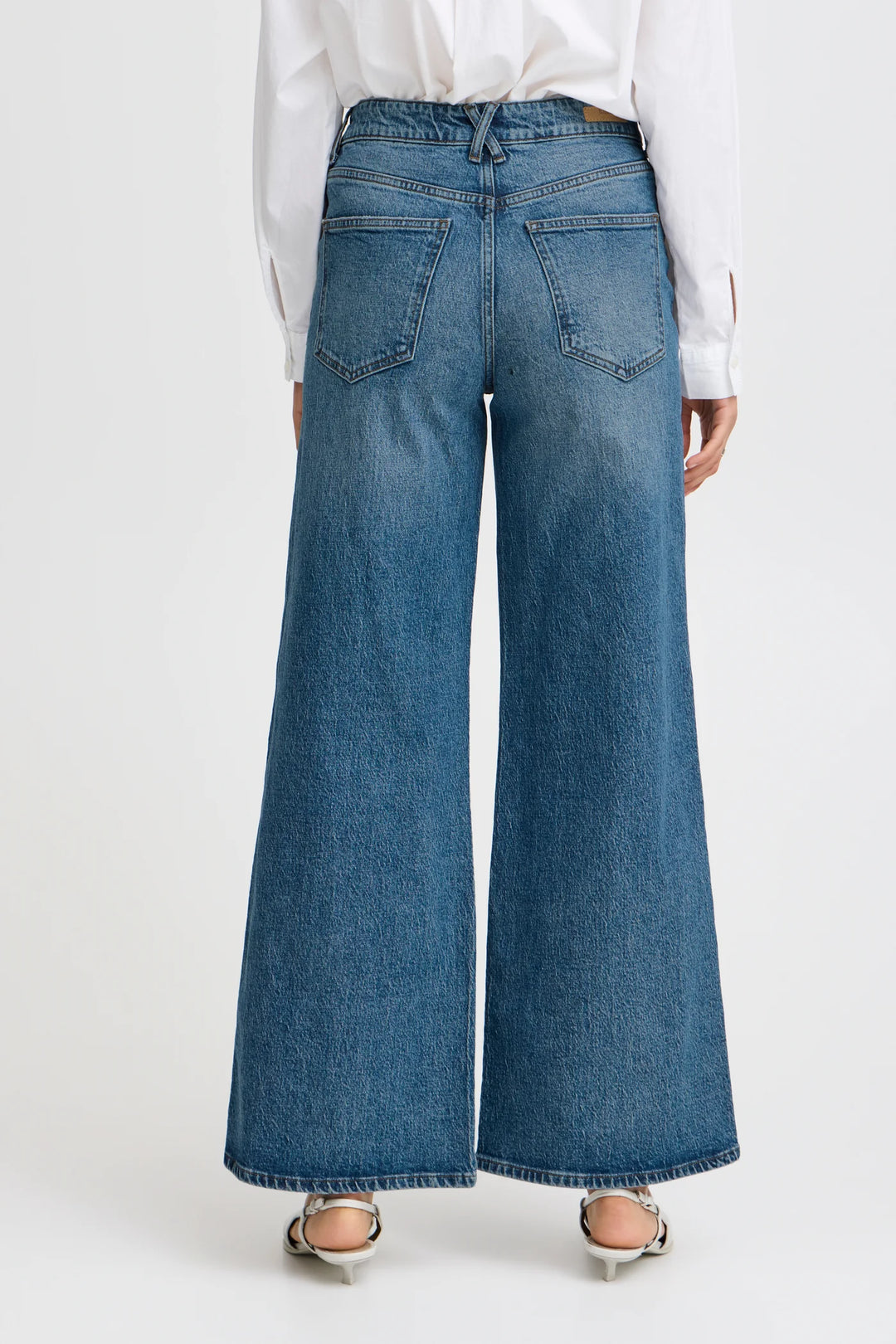 MID BLUE DENIM KYRA WIDE LEG JEAN