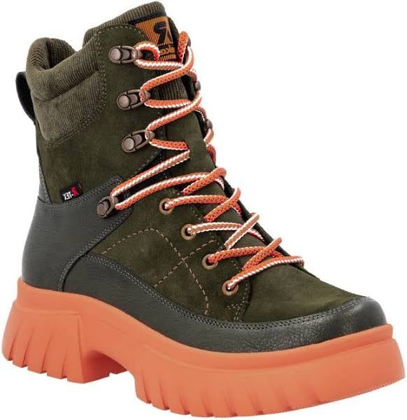 LADIES GREEN MID HEIGHT BOOTS