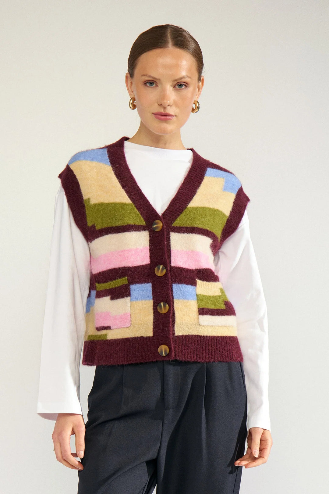 FIG RIETTE PIXEL STRIPE VEST
