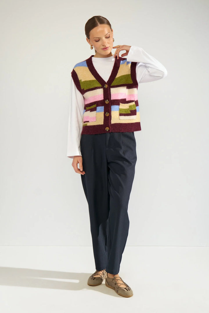 FIG RIETTE PIXEL STRIPE VEST