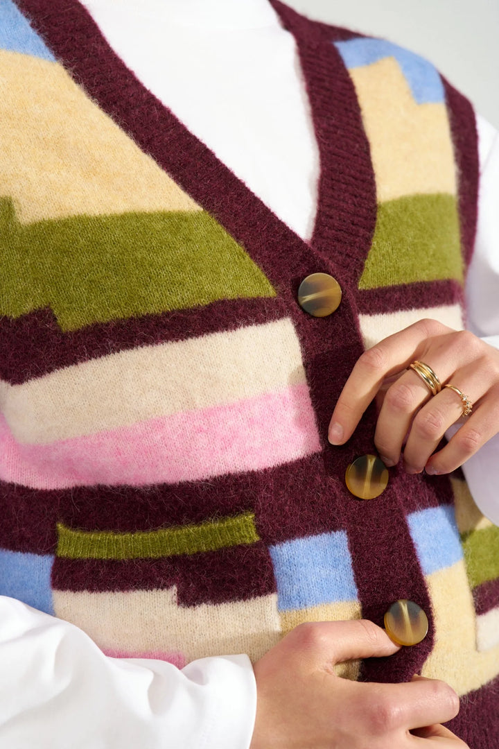 FIG RIETTE PIXEL STRIPE VEST