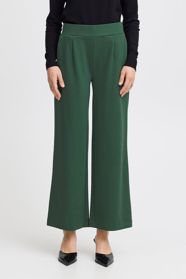 RIZETTA WIDE TROUSER CROPPED  GREEN