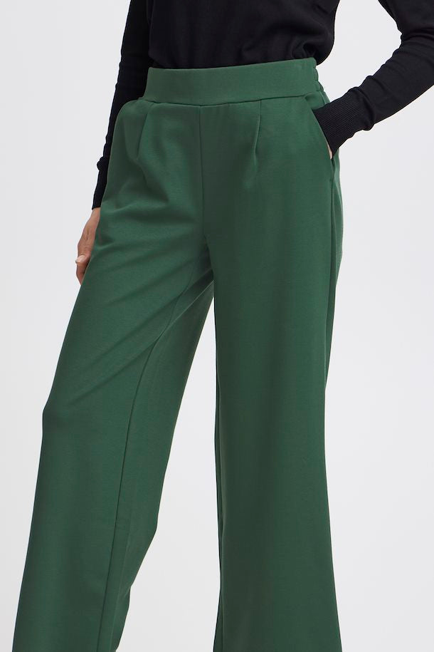 RIZETTA WIDE TROUSER CROPPED  GREEN