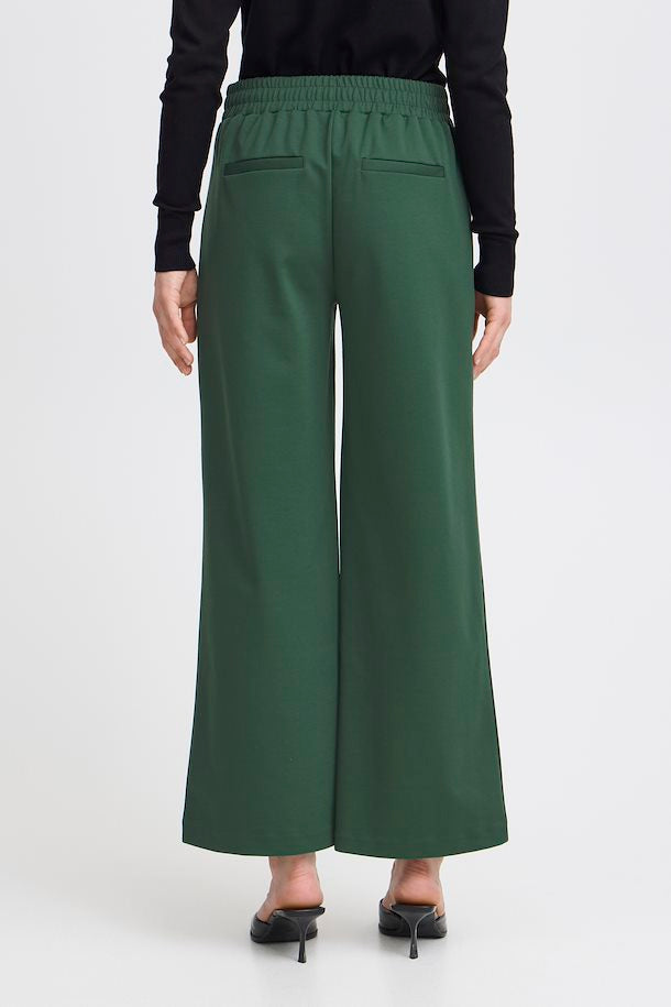 RIZETTA WIDE TROUSER CROPPED  GREEN