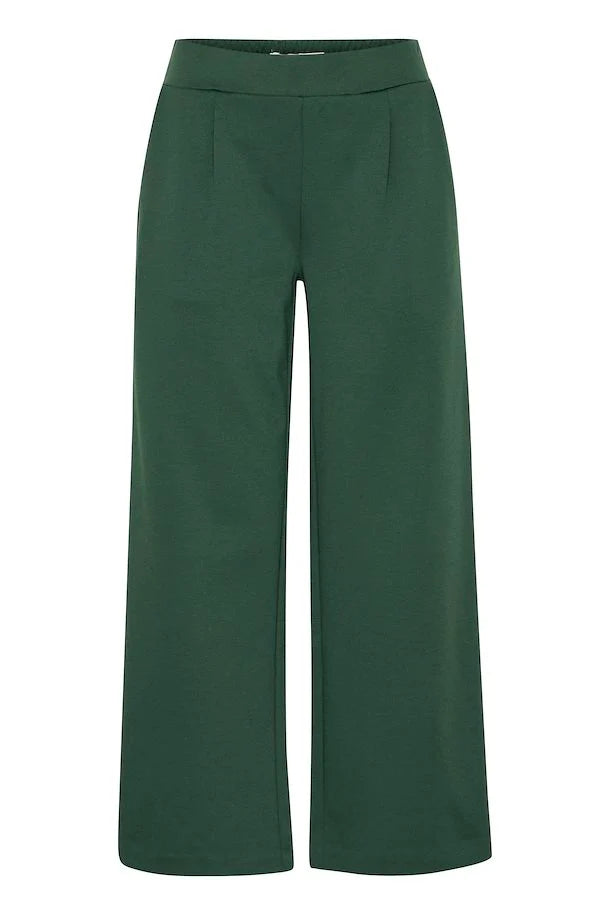 RIZETTA WIDE TROUSER CROPPED  GREEN