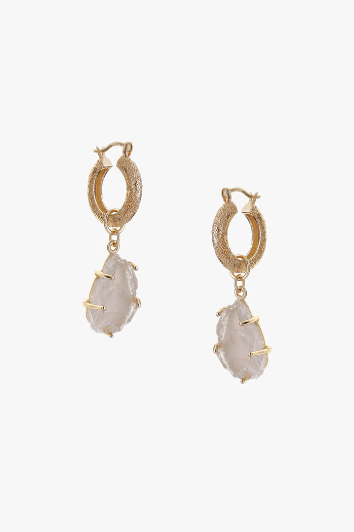 QUARTZ EARRINGS GOLD