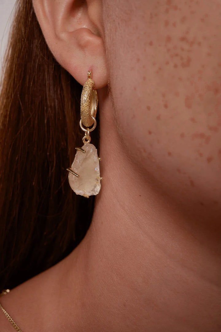 QUARTZ EARRINGS GOLD