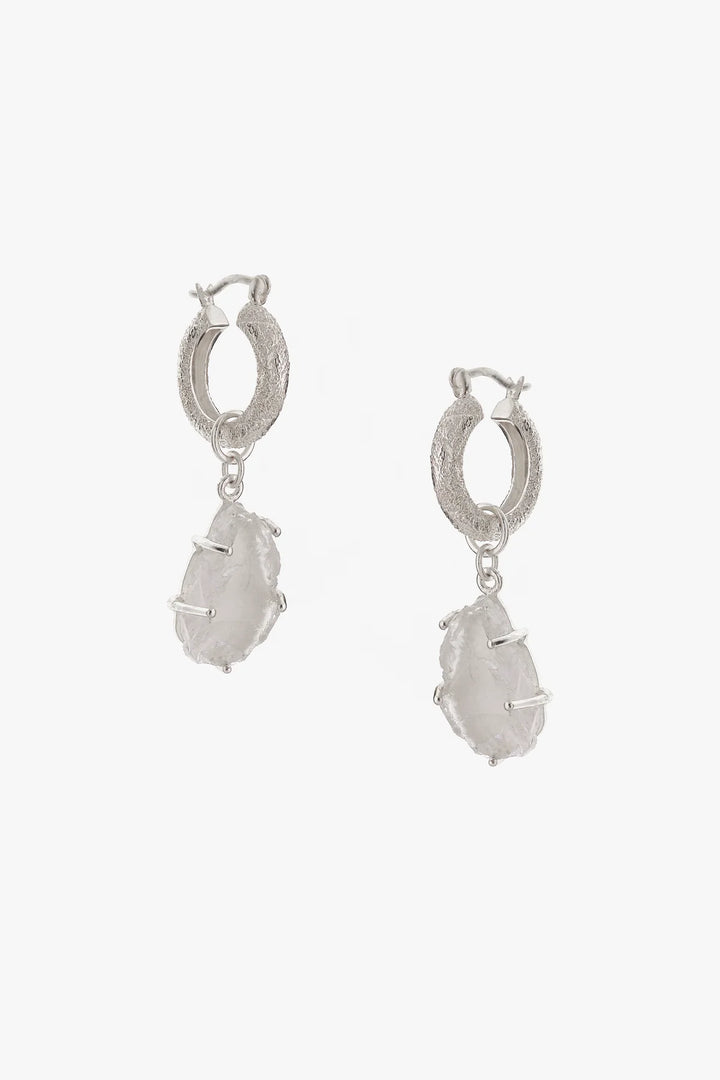 QUARTZ EARRINGS SILVER