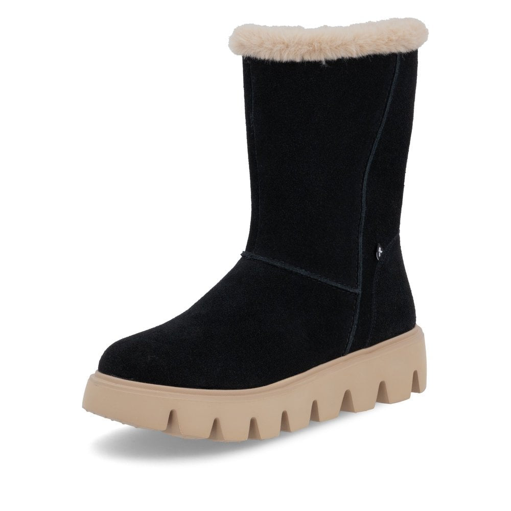 LADIES BLACK MID HEIGHT BOOTS