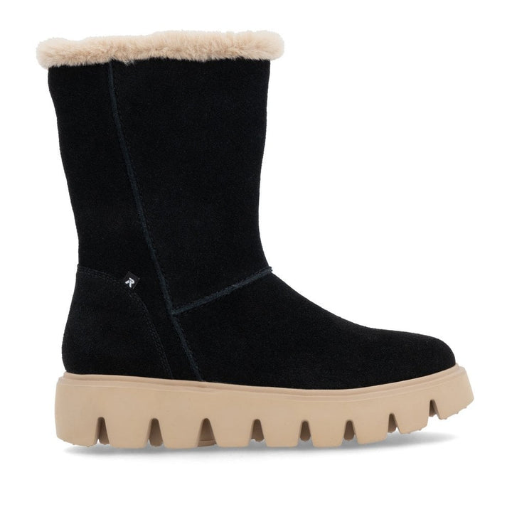 LADIES BLACK MID HEIGHT BOOTS