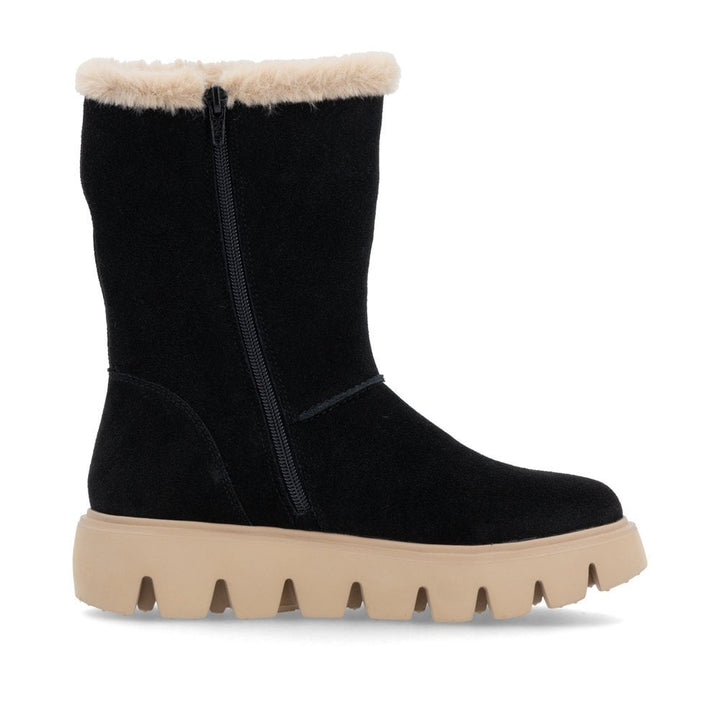 LADIES BLACK MID HEIGHT BOOTS