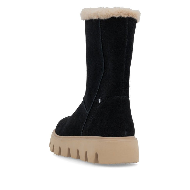 LADIES BLACK MID HEIGHT BOOTS