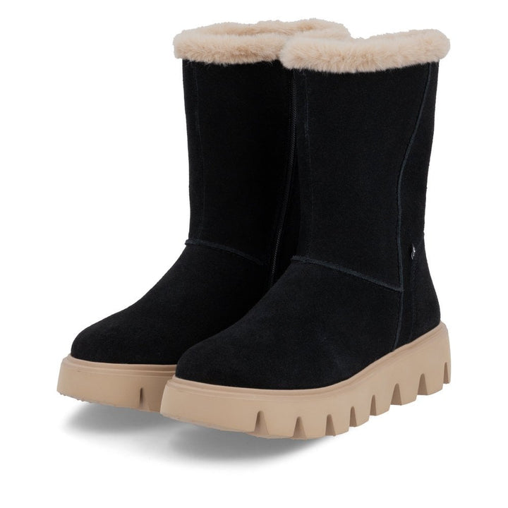 LADIES BLACK MID HEIGHT BOOTS