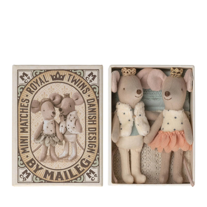 ROYAL TWINS LITTLE SISTER & BROTHER MICE IN MATCHBOX