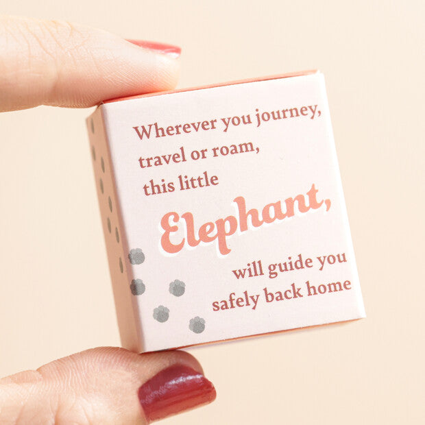 TINY MATCHBOX CERAMIC ELEPHANT TOKEN