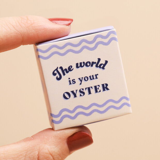 TINY MATCHBOX CERAMIC PEARL OYSTER TOKEN