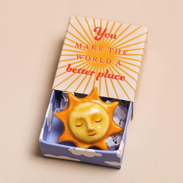 TINY MATCHBOX CERAMIC SUNSHINE TOKEN