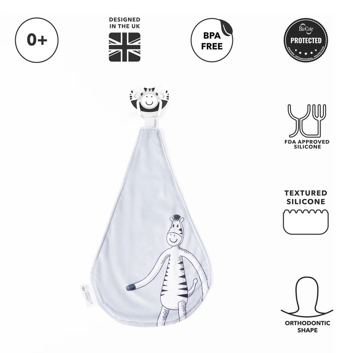 TEETHING SOOTHER & COMFORTER ZIPPY ZEBRA